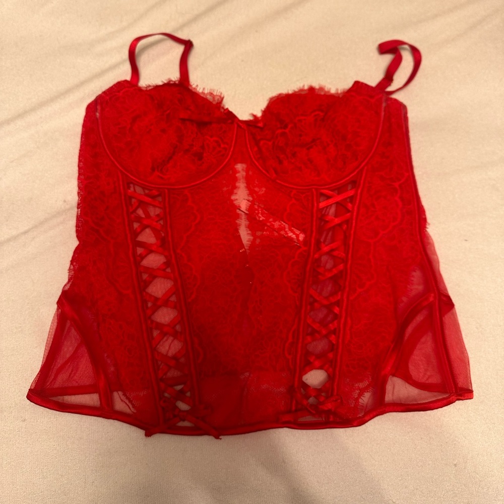 Victoria’s Secret red lace corset size XL
